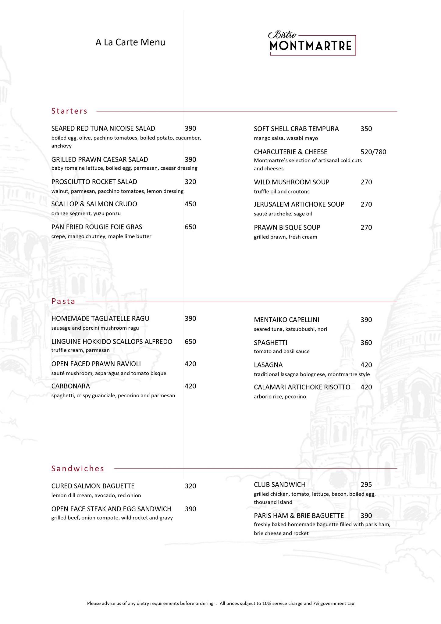 Bistro Montmartre_menu_picture