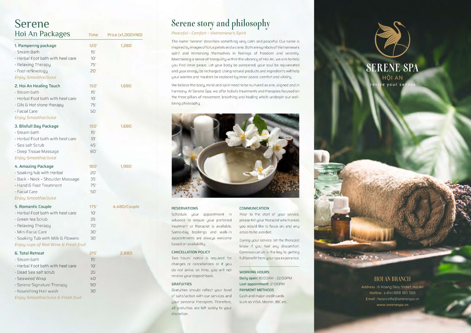 Serene spa hoian_menu_picture