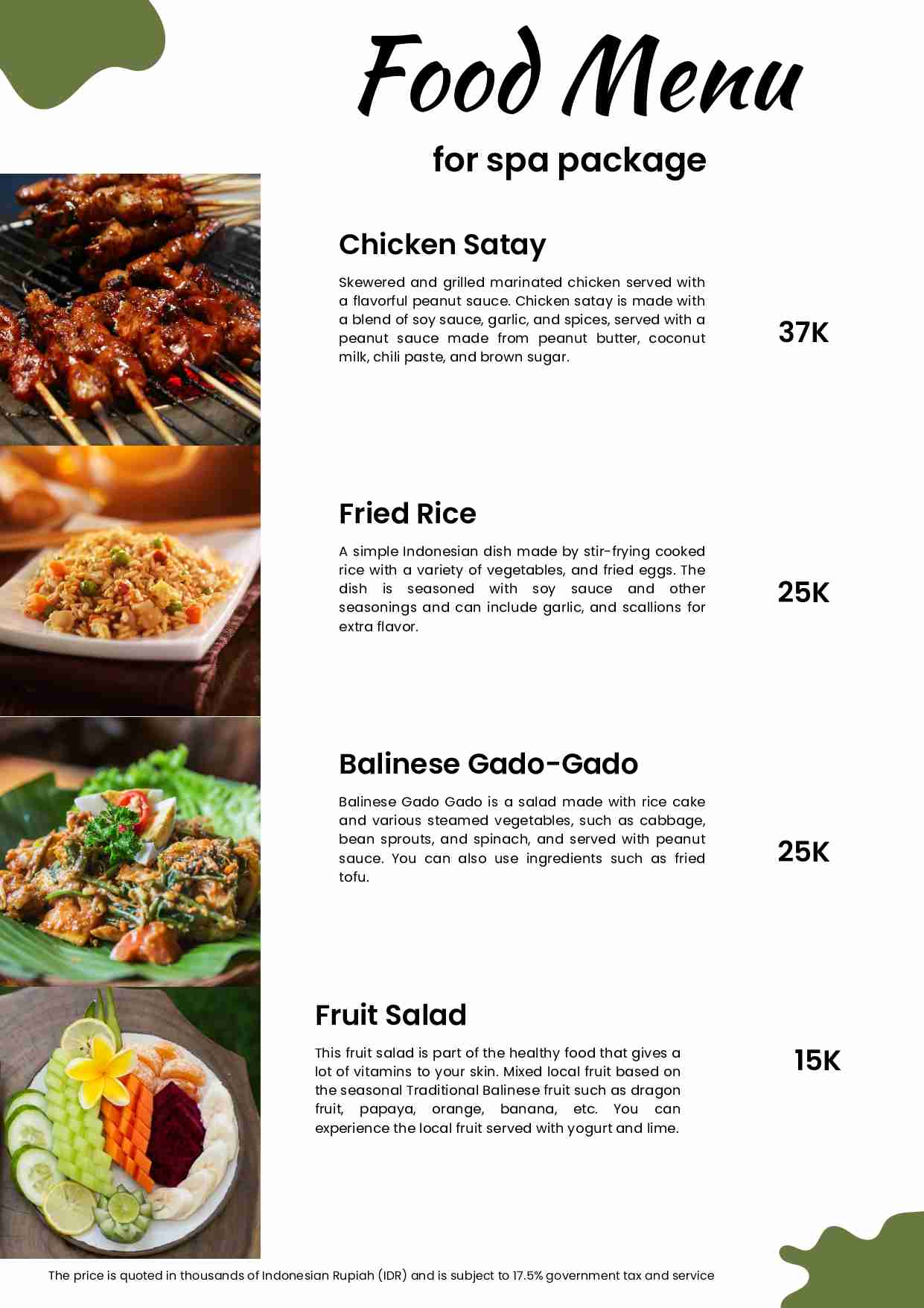 Sang spa tropical_menu_picture