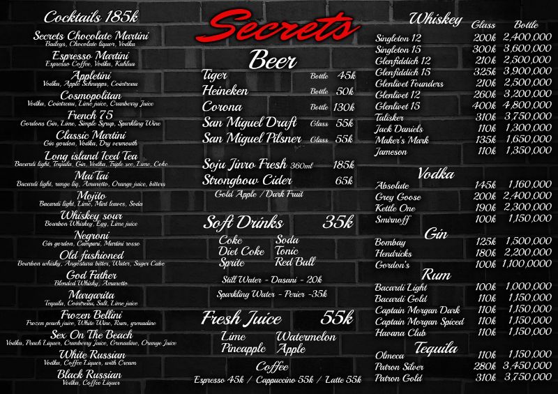 Secrets Bar and Grill - Nha Trang_menu_picture